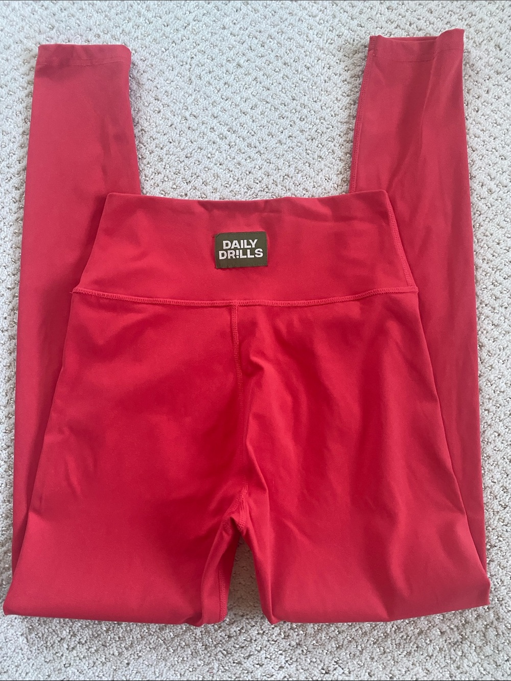 Daily Drills Women’s Red High-Waist Leggings, size small